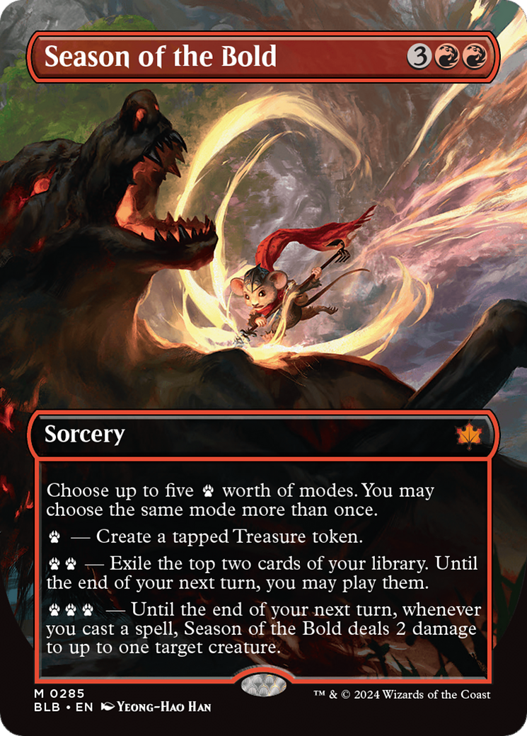 Season of the Bold (Borderless) (285) [Bloomburrow] foil - Deck Out Gaming