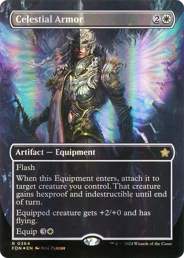 Celestial Armor (Borderless) (Mana Foil) (364) [Foundations] foil - Deck Out Gaming