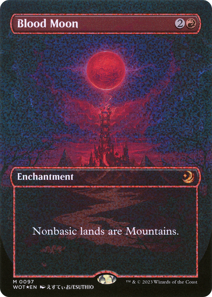 Blood Moon (Anime Borderless) (Confetti Foil) (97) [Wilds of Eldraine: Enchanting Tales] foil - Deck Out Gaming