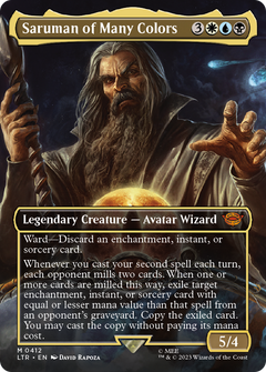 Saruman of Many Colors (Borderless) (412) [The Lord of the Rings: Tales of Middle-earth] foil - Deck Out Gaming