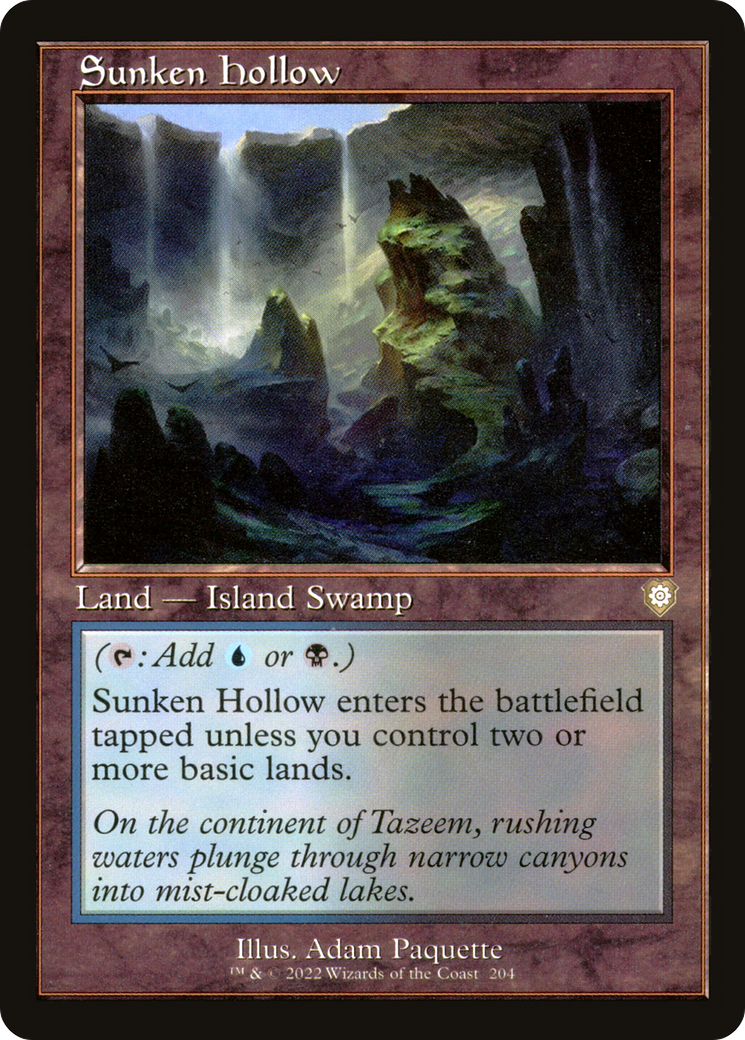 Sunken Hollow (Retro Frame) (204) [The Brothers' War Commander] - Deck Out Gaming