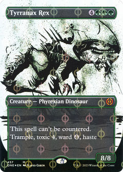 Tyrranax Rex (Showcase) (Step-and-Compleat Foil) (457) [Phyrexia: All Will Be One] foil - Deck Out Gaming