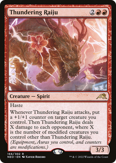 Thundering Raiju (166) [Kamigawa: Neon Dynasty] foil - Deck Out Gaming