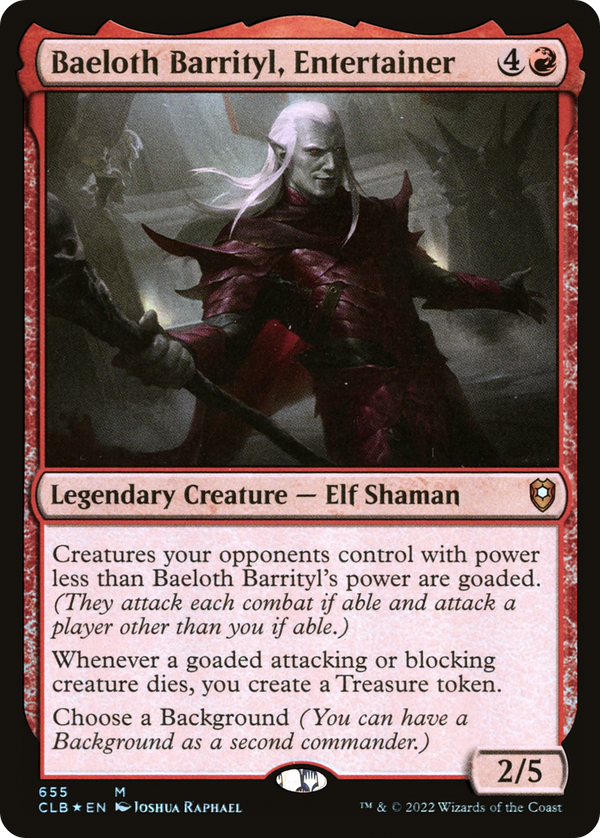 Baeloth Barrityl, Entertainer (655) [Commander Legends: Battle for Baldur's Gate] foil - Deck Out Gaming