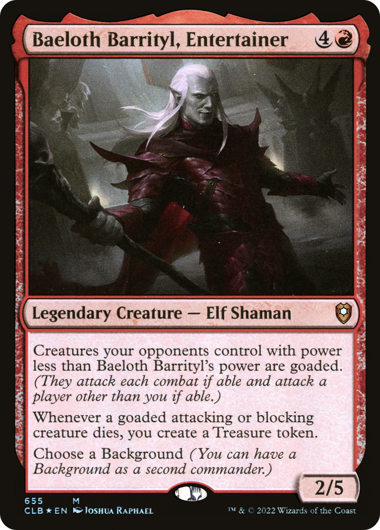Baeloth Barrityl, Entertainer (655) [Commander Legends: Battle for Baldur's Gate] foil - Deck Out Gaming