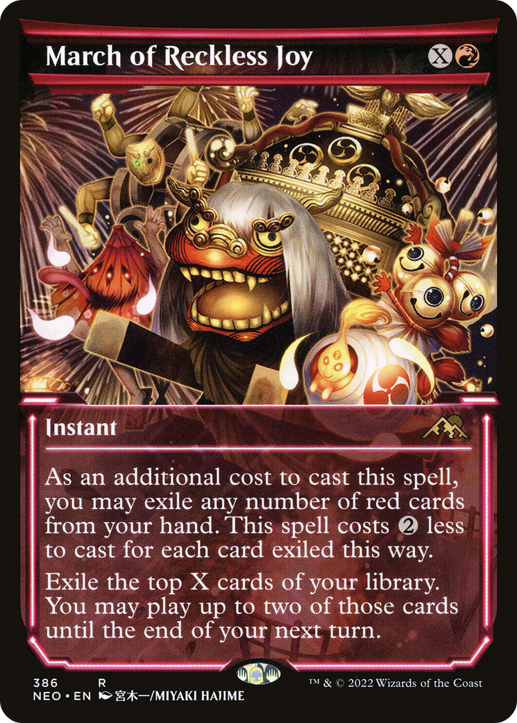 March of Reckless Joy (Showcase) (386) [Kamigawa: Neon Dynasty] foil - Deck Out Gaming