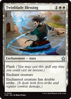 Twinblade Blessing (26) [Foundations] foil - Deck Out Gaming