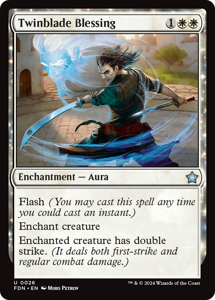 Twinblade Blessing (26) [Foundations] foil - Deck Out Gaming