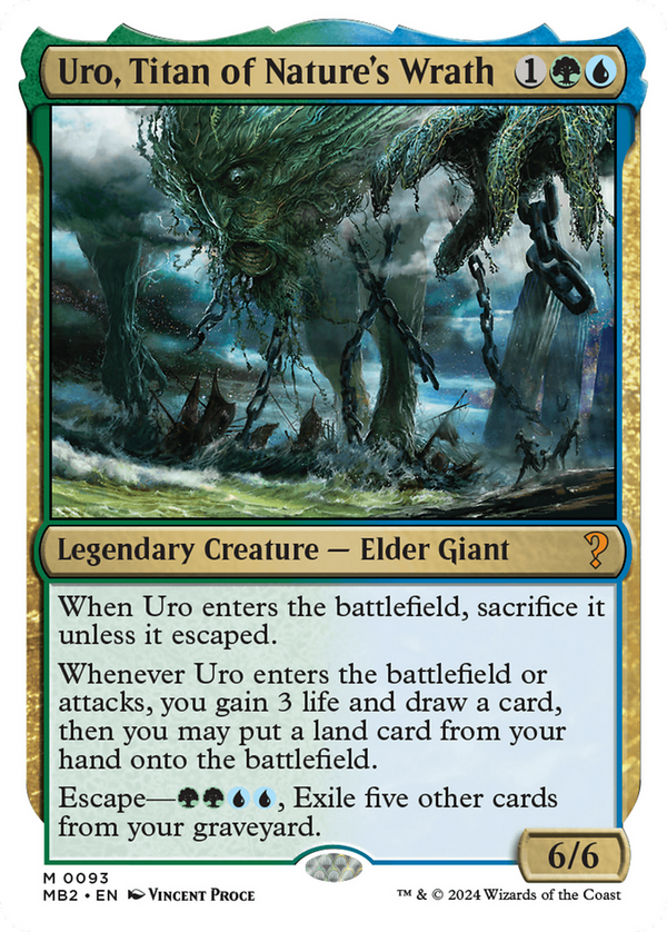 Uro, Titan of Nature's Wrath (White Border) (93) [Mystery Booster 2] - Deck Out Gaming
