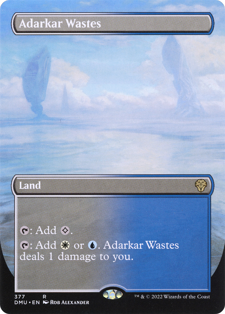Adarkar Wastes (Borderless) (377) [Dominaria United] foil - Deck Out Gaming