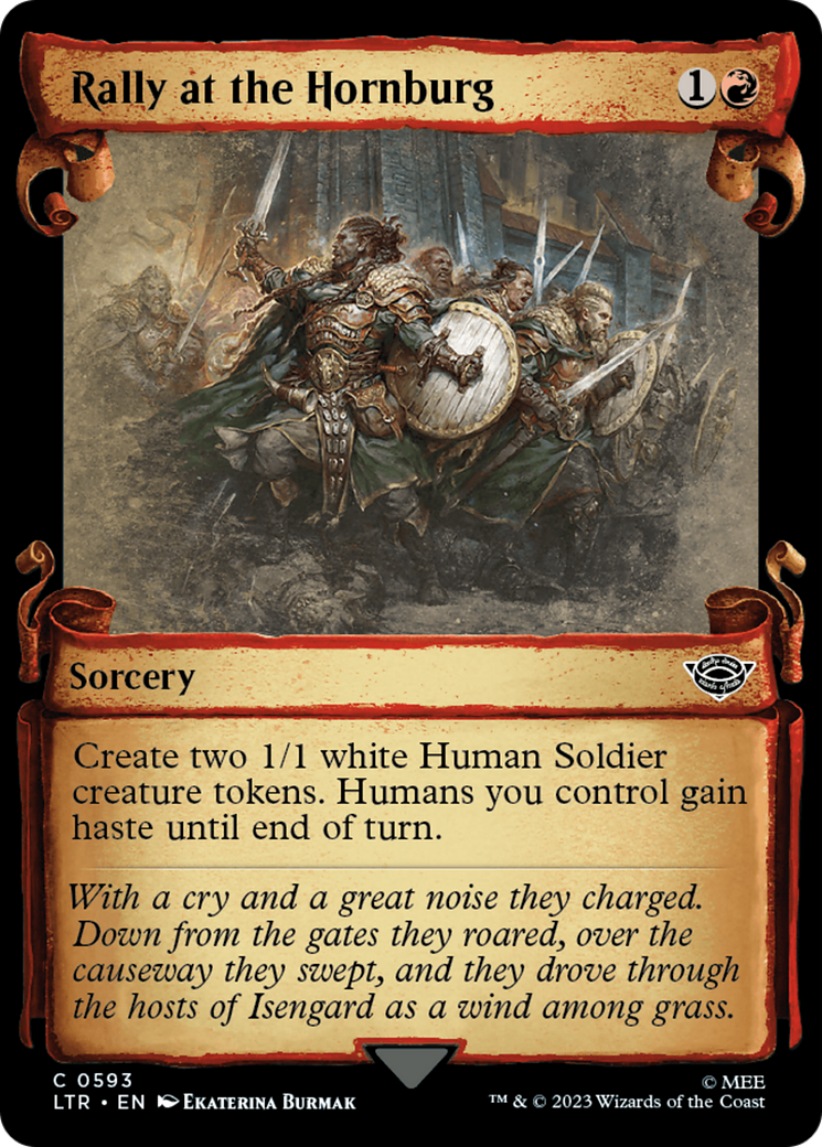 Rally at the Hornburg (Showcase Scrolls) (593) [The Lord of the Rings: Tales of Middle-earth] foil - Deck Out Gaming