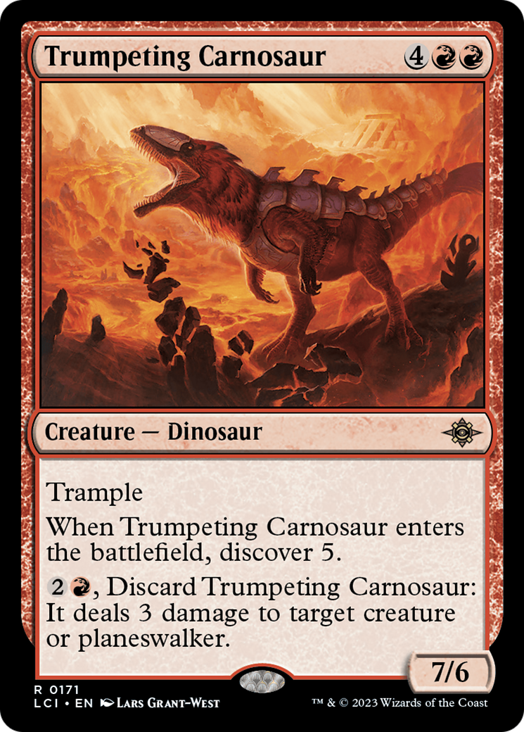 Trumpeting Carnosaur (171) [The Lost Caverns of Ixalan] foil - Deck Out Gaming