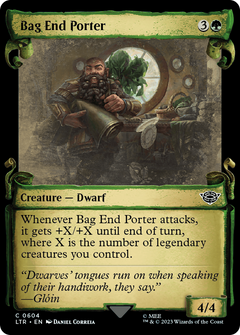 Bag End Porter (Showcase Scrolls) (604) [The Lord of the Rings: Tales of Middle-earth] foil - Deck Out Gaming