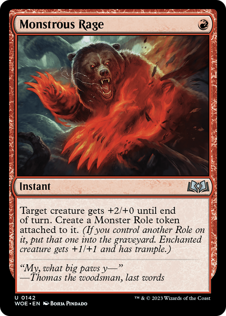 Monstrous Rage (142) [Wilds of Eldraine] - Deck Out Gaming