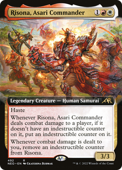 Risona, Asari Commander (Extended Art) (492) [Kamigawa: Neon Dynasty] foil - Deck Out Gaming