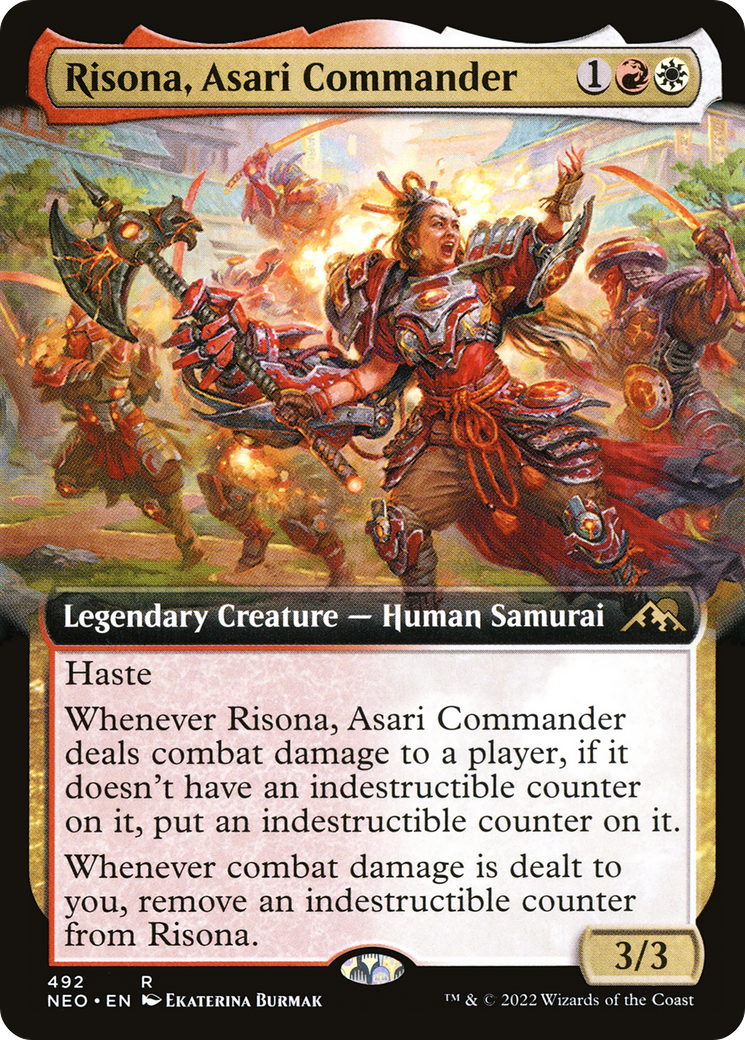 Risona, Asari Commander (Extended Art) (492) [Kamigawa: Neon Dynasty] foil - Deck Out Gaming