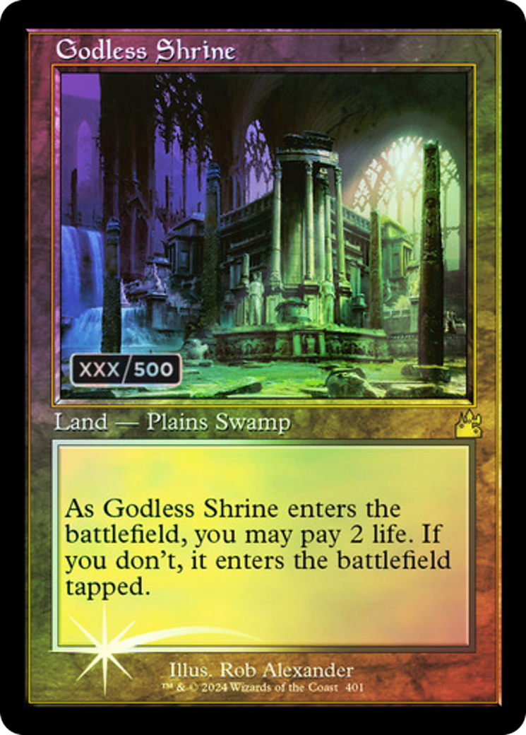 Godless Shrine (Retro Frame) (Serial Numbered) (401) [Ravnica Remastered] foil - Deck Out Gaming
