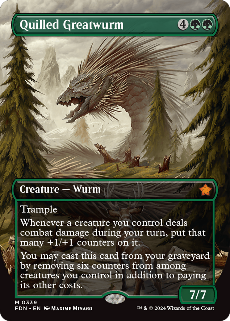 Quilled Greatwurm (Borderless) (339) [Foundations] - Deck Out Gaming