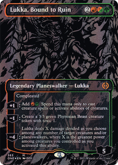 Lukka, Bound to Ruin (Oil Slick Raised Foil) (363) [Phyrexia: All Will Be One] foil - Deck Out Gaming