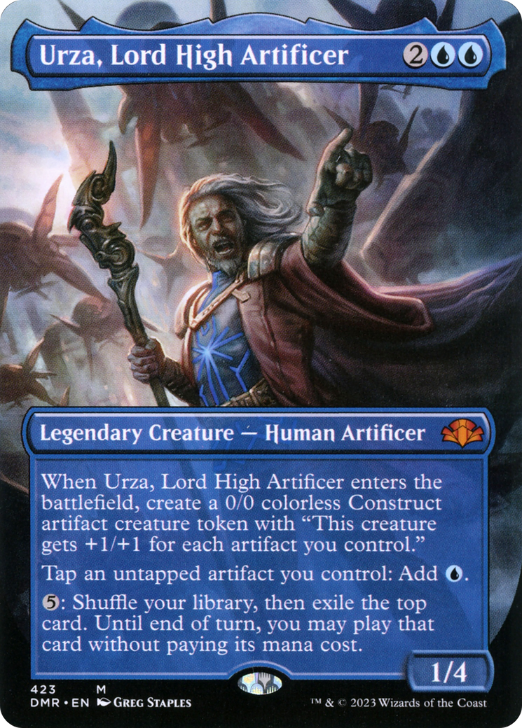 Urza, Lord High Artificer (Borderless) (423) [Dominaria Remastered] foil - Deck Out Gaming