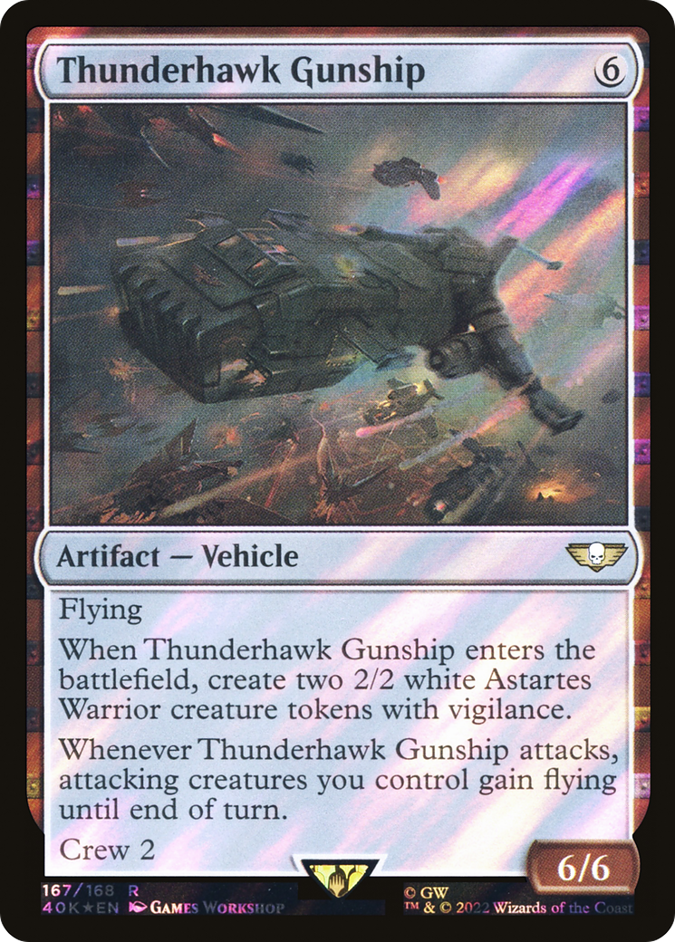 Thunderhawk Gunship (Surge Foil) (167) [Warhammer 40,000 Commander] foil - Deck Out Gaming