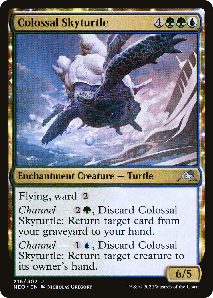 Colossal Skyturtle (216) [Kamigawa: Neon Dynasty] - Deck Out Gaming