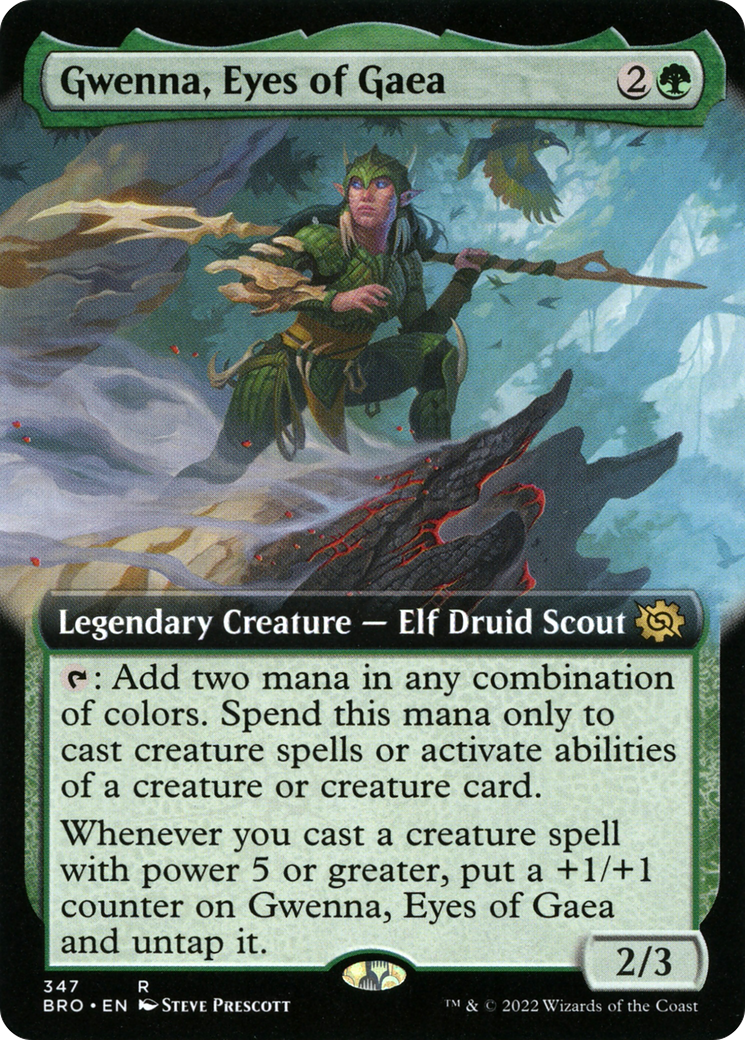 Gwenna, Eyes of Gaea (Extended Art) (347) [The Brothers' War] foil - Deck Out Gaming