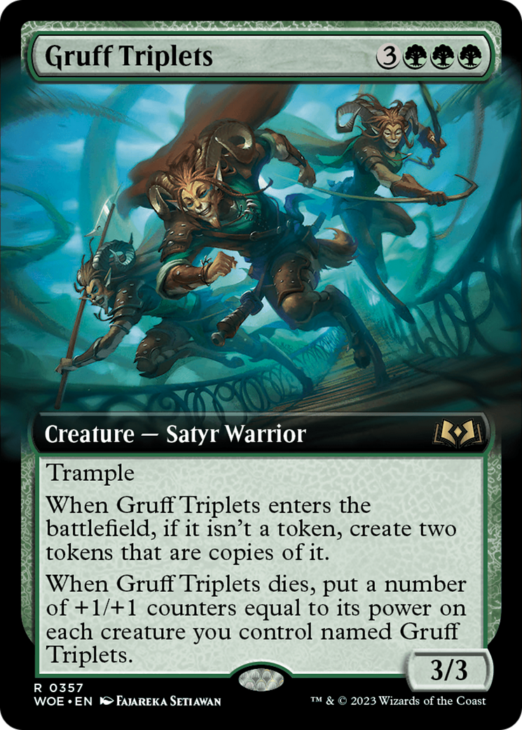 Gruff Triplets (Extended Art) (357) [Wilds of Eldraine] foil - Deck Out Gaming