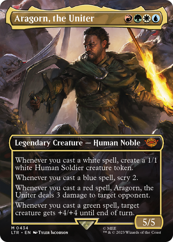 Aragorn, the Uniter (Borderless) (434) [The Lord of the Rings: Tales of Middle-earth] - Deck Out Gaming