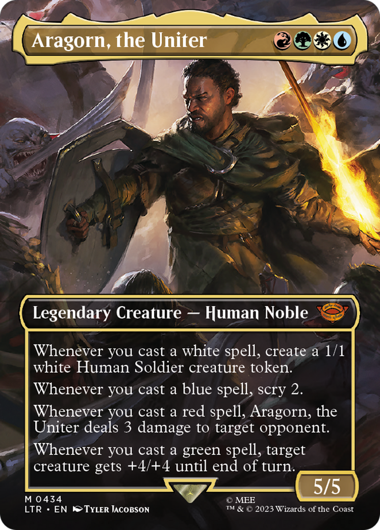 Aragorn, the Uniter (Borderless) (434) [The Lord of the Rings: Tales of Middle-earth] - Deck Out Gaming