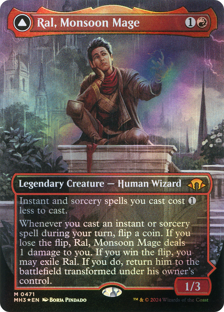 Ral, Monsoon Mage (Borderless) (Textured Foil) (471) [Modern Horizons 3] foil - Deck Out Gaming