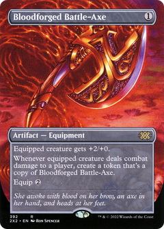 Bloodforged Battle-Axe (Borderless) (392) [Double Masters 2022] foil - Deck Out Gaming
