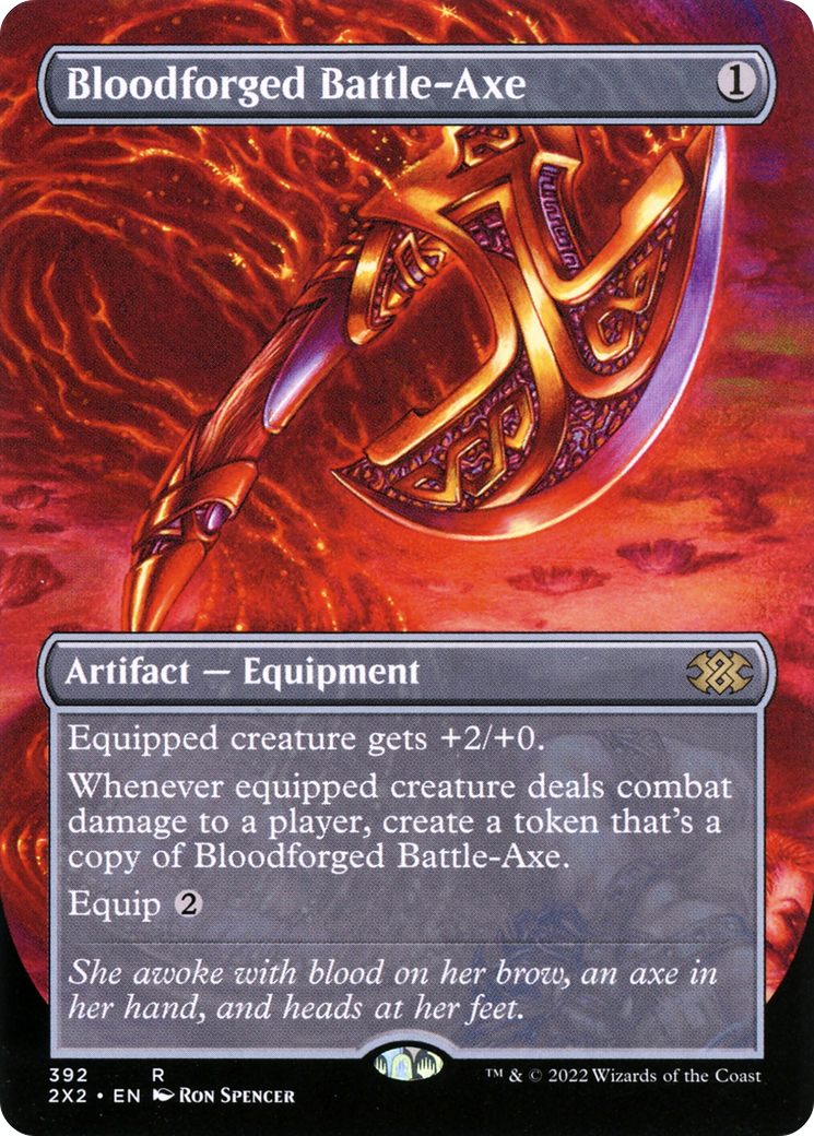 Bloodforged Battle-Axe (Borderless) (392) [Double Masters 2022] - Deck Out Gaming