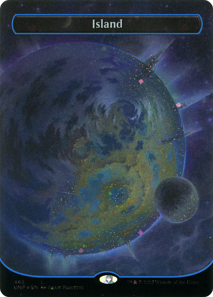 Island (492) (Borderless) (Galaxy Foil) (492) [Unfinity] foil - Deck Out Gaming