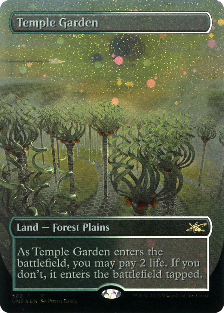 Temple Garden (Borderless) (Galaxy Foil) (532) [Unfinity] foil - Deck Out Gaming