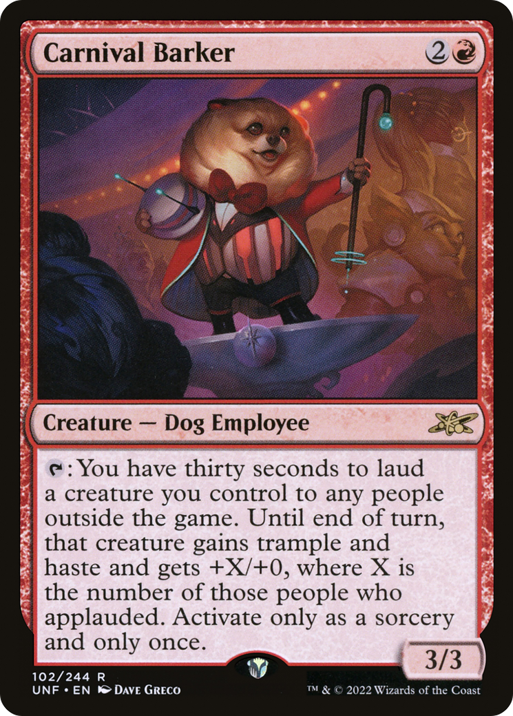 Carnival Barker (102) [Unfinity] foil - Deck Out Gaming