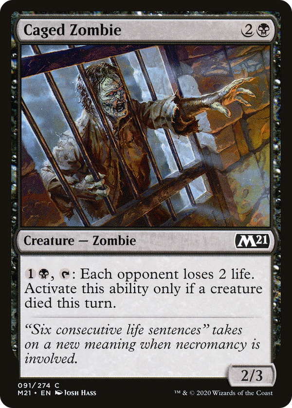 Caged Zombie (91) [Core Set 2021] foil - Deck Out Gaming