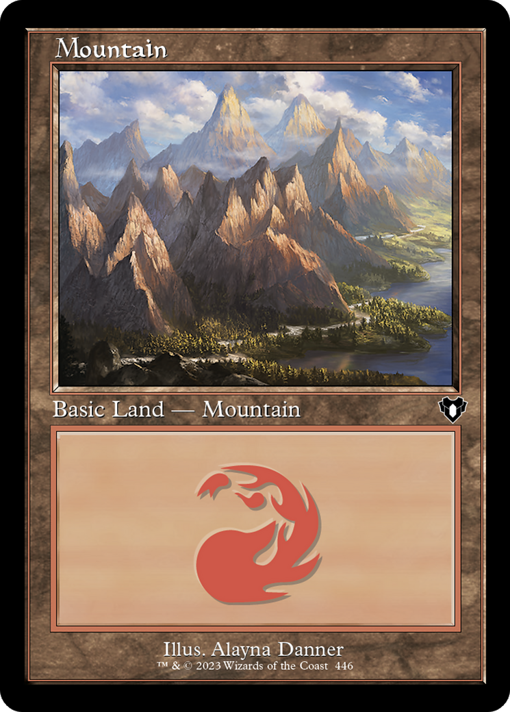 Mountain (446) (Retro Frame) (446) [Commander Masters] - Deck Out Gaming