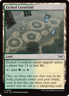 Etched Cornfield (258) [Duskmourn: House of Horror] - Deck Out Gaming