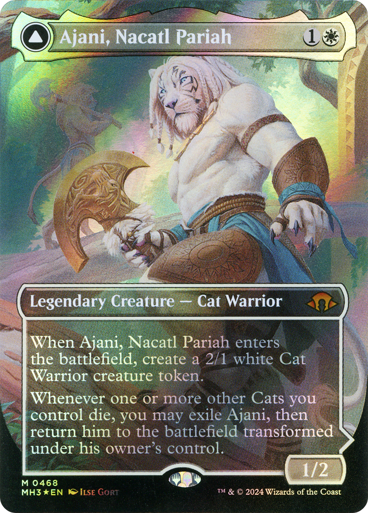 Ajani, Nacatl Pariah (Borderless) (Textured Foil) (468) [Modern Horizons 3] foil - Deck Out Gaming