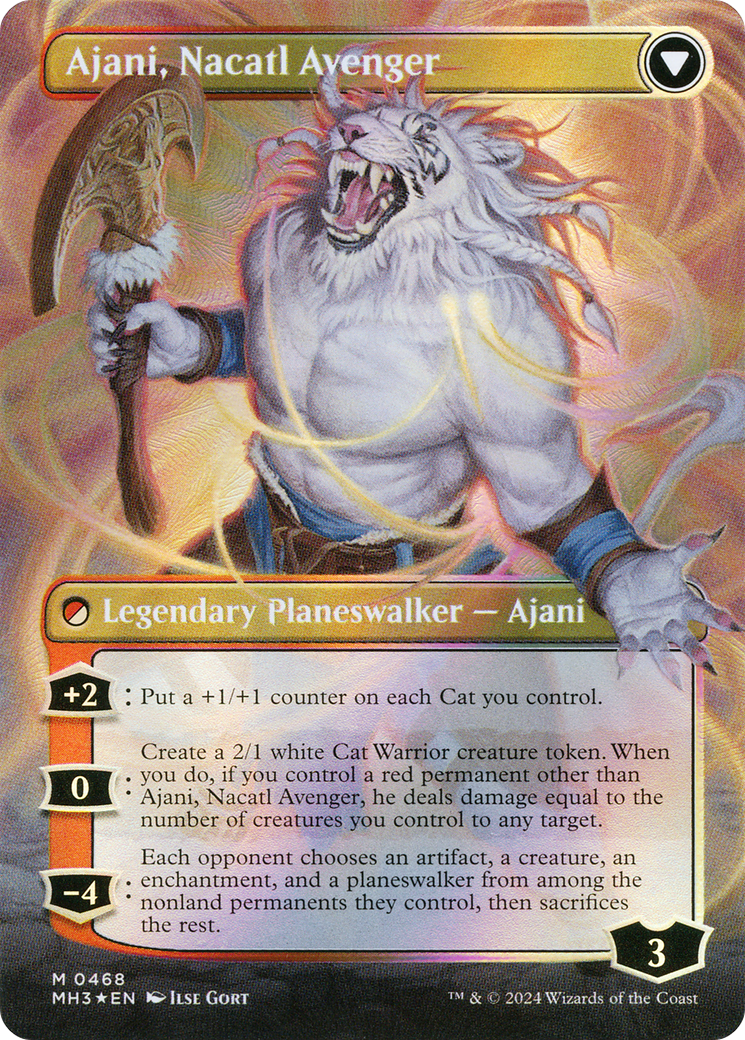 Ajani, Nacatl Pariah (Borderless) (Textured Foil) (468) [Modern Horizons 3] foil - Deck Out Gaming