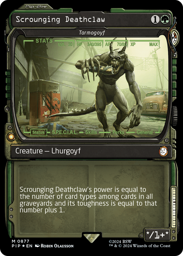 Scrounging Deathclaw - Tarmogoyf (Showcase) (Surge Foil) (877) [Fallout] foil - Deck Out Gaming