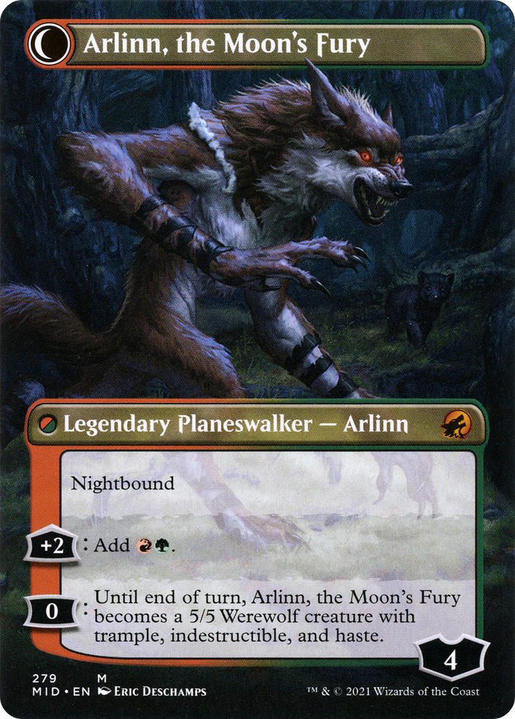 Arlinn, the Pack's Hope (Borderless) (279) [Innistrad: Midnight Hunt] foil - Deck Out Gaming
