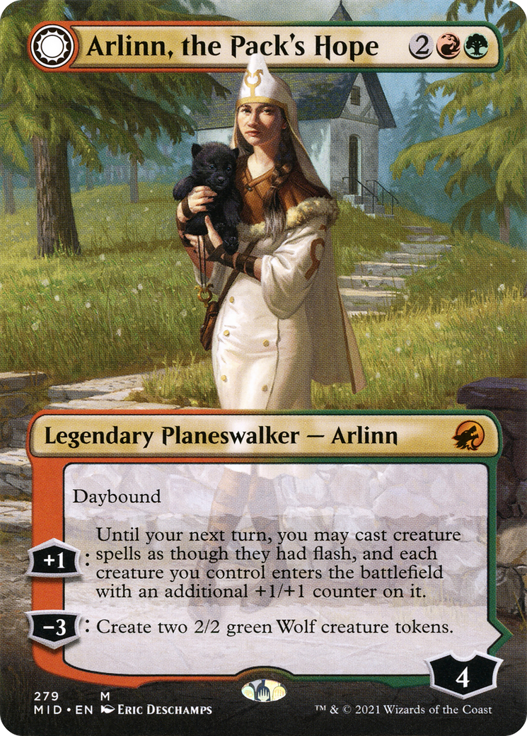 Arlinn, the Pack's Hope (Borderless) (279) [Innistrad: Midnight Hunt] foil - Deck Out Gaming