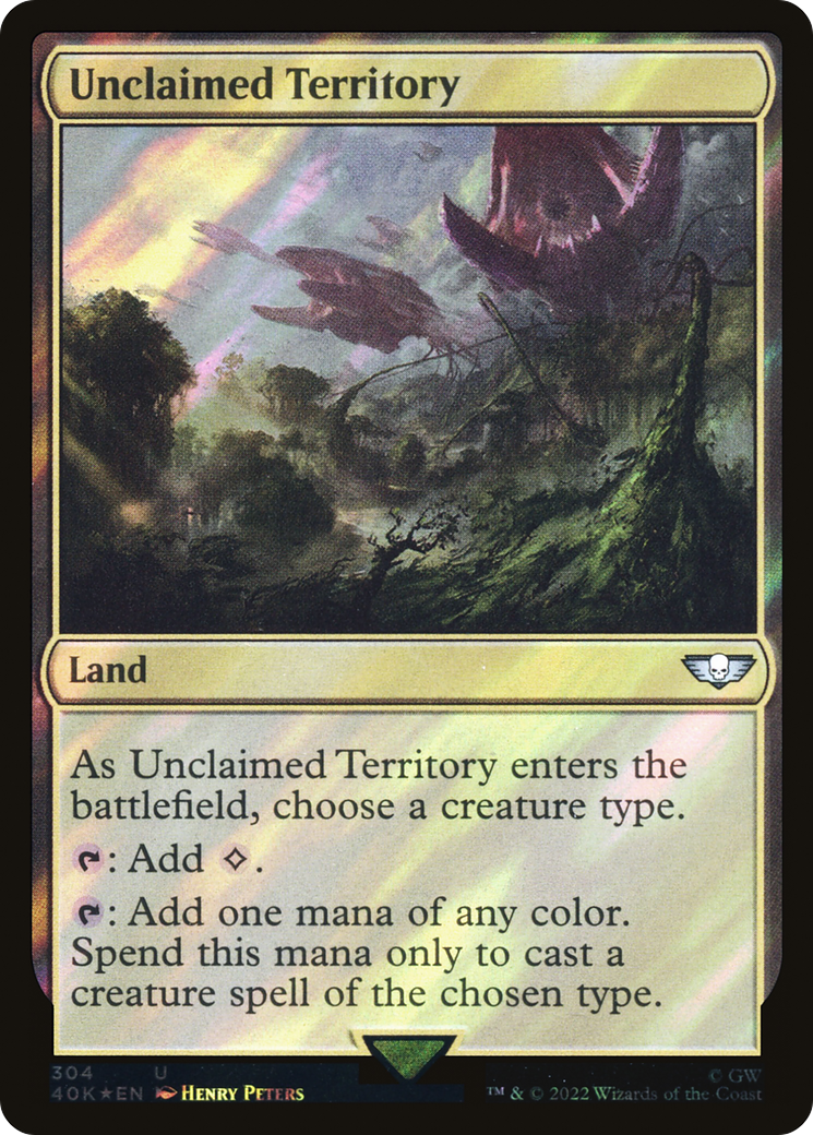 Unclaimed Territory (Surge Foil) (304) [Warhammer 40,000 Commander] foil - Deck Out Gaming