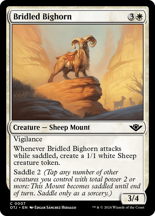 Bridled Bighorn (7) [Outlaws of Thunder Junction] foil - Deck Out Gaming