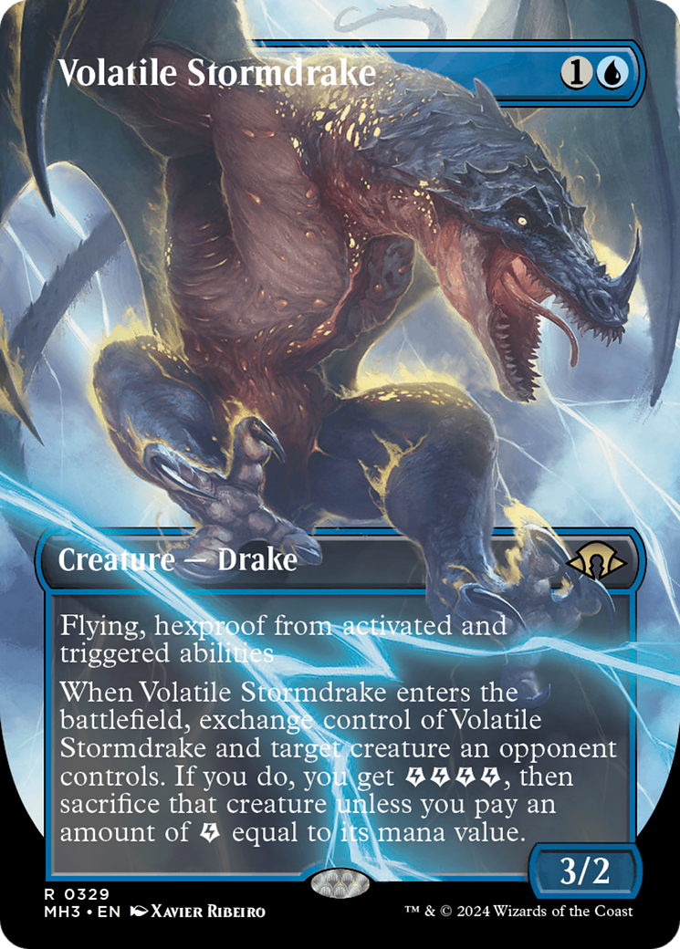 Volatile Stormdrake (Borderless) (329) [Modern Horizons 3] foil - Deck Out Gaming