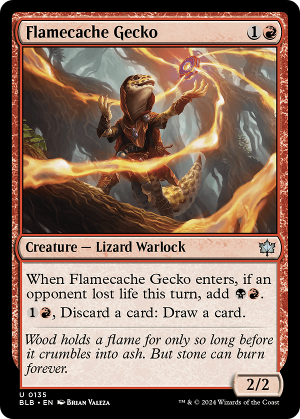 Flamecache Gecko (135) [Bloomburrow] - Deck Out Gaming