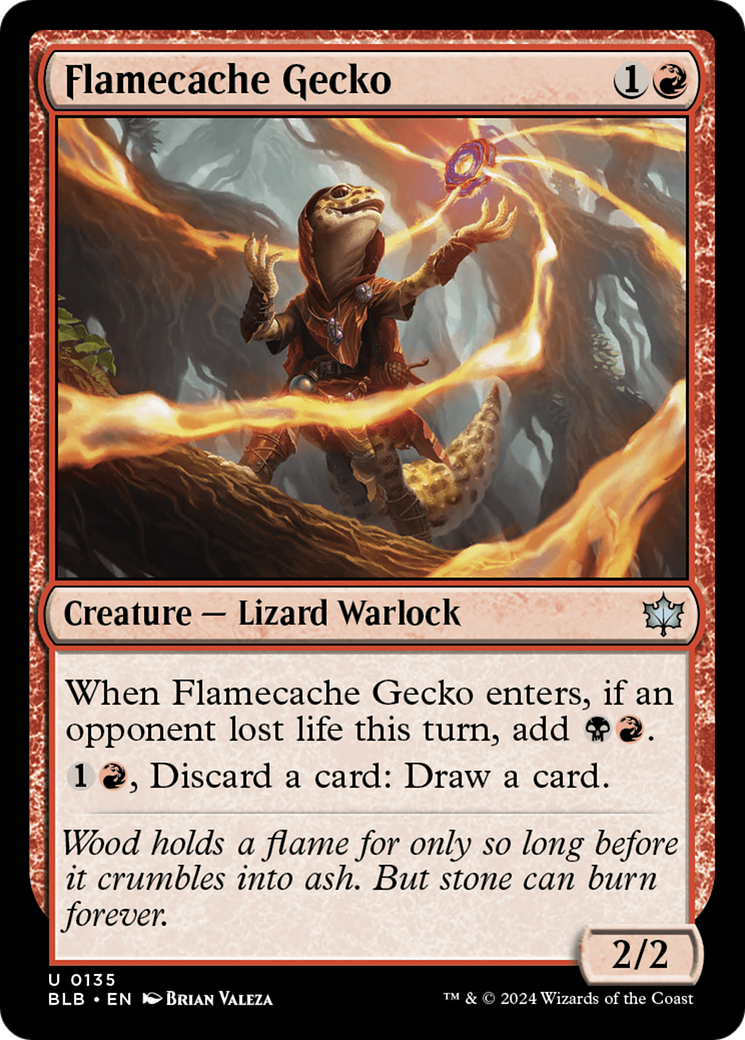 Flamecache Gecko (135) [Bloomburrow] - Deck Out Gaming