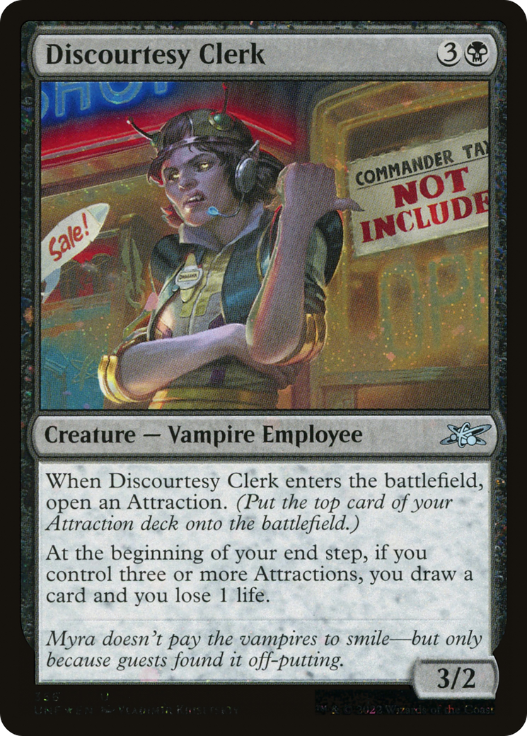 Discourtesy Clerk (Galaxy Foil) (356) [Unfinity] foil - Deck Out Gaming